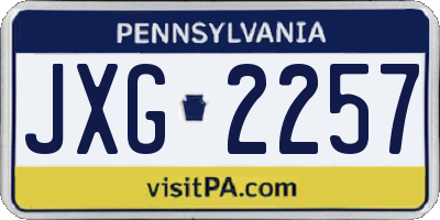 PA license plate JXG2257