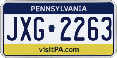 PA license plate JXG2263