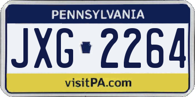 PA license plate JXG2264