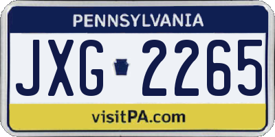 PA license plate JXG2265