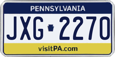 PA license plate JXG2270