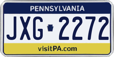 PA license plate JXG2272