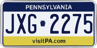 PA license plate JXG2275
