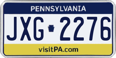 PA license plate JXG2276