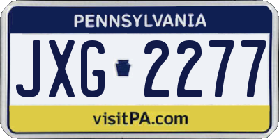 PA license plate JXG2277