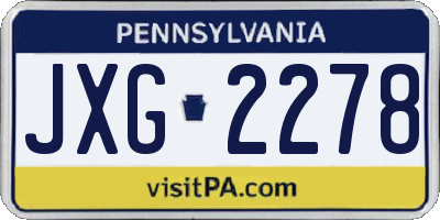 PA license plate JXG2278