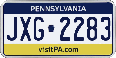PA license plate JXG2283