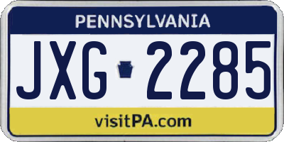 PA license plate JXG2285