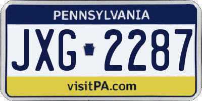PA license plate JXG2287