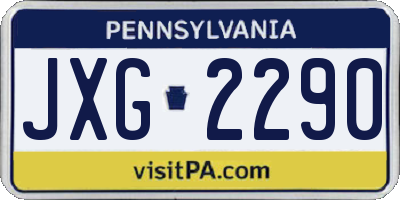 PA license plate JXG2290