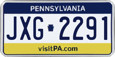 PA license plate JXG2291