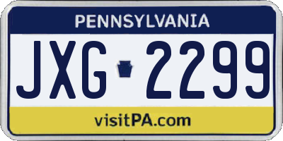 PA license plate JXG2299