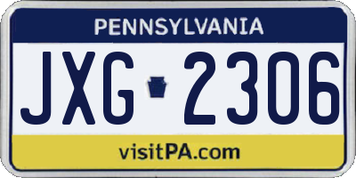 PA license plate JXG2306