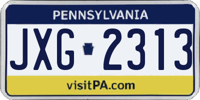 PA license plate JXG2313