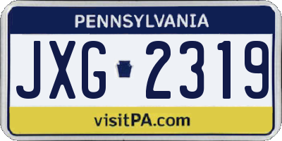 PA license plate JXG2319
