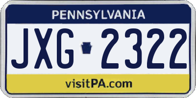 PA license plate JXG2322