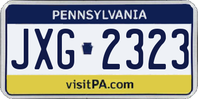 PA license plate JXG2323