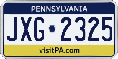 PA license plate JXG2325