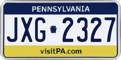 PA license plate JXG2327