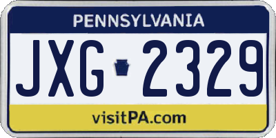 PA license plate JXG2329