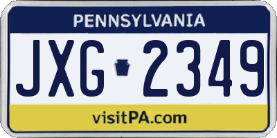 PA license plate JXG2349