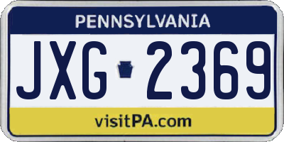 PA license plate JXG2369