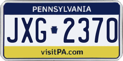 PA license plate JXG2370