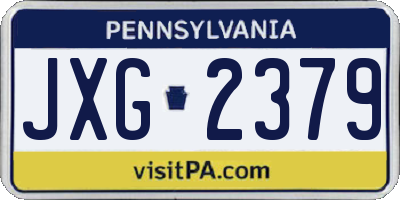 PA license plate JXG2379