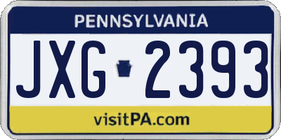 PA license plate JXG2393