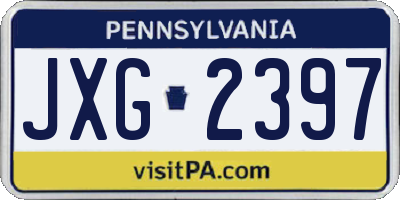 PA license plate JXG2397