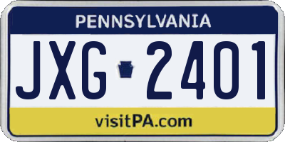 PA license plate JXG2401