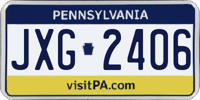 PA license plate JXG2406