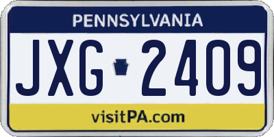 PA license plate JXG2409