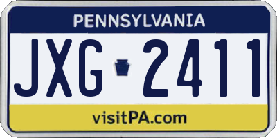 PA license plate JXG2411