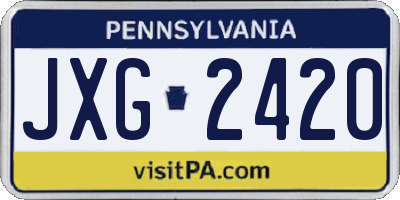 PA license plate JXG2420