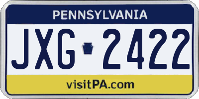 PA license plate JXG2422