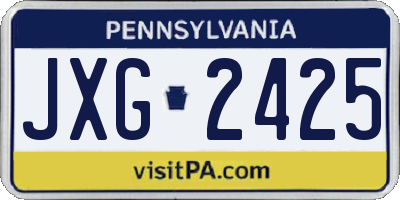 PA license plate JXG2425