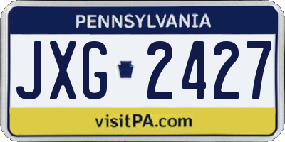 PA license plate JXG2427
