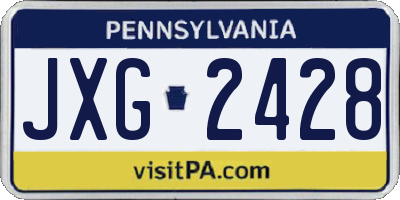 PA license plate JXG2428