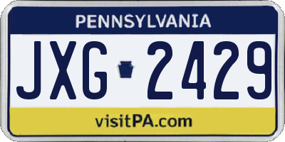 PA license plate JXG2429