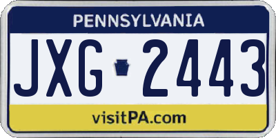 PA license plate JXG2443