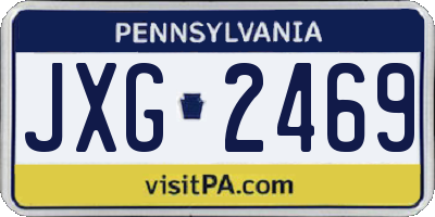 PA license plate JXG2469