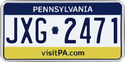 PA license plate JXG2471