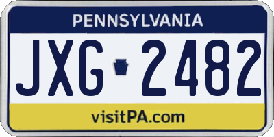 PA license plate JXG2482