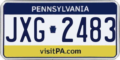 PA license plate JXG2483