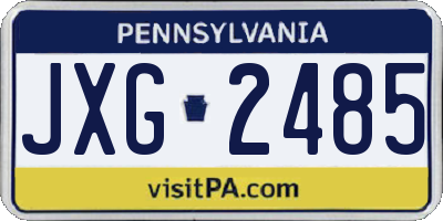 PA license plate JXG2485