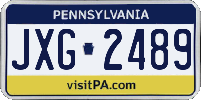PA license plate JXG2489