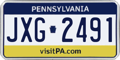 PA license plate JXG2491