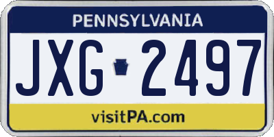 PA license plate JXG2497