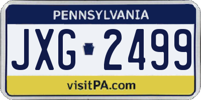 PA license plate JXG2499